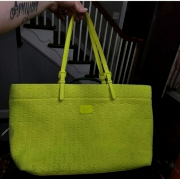 ⚘️⚘️⚘️FINAL DEADSTOCK RARE HTF MICHAEL KORS NEON neoprene tote bag - Picture 5 of 6